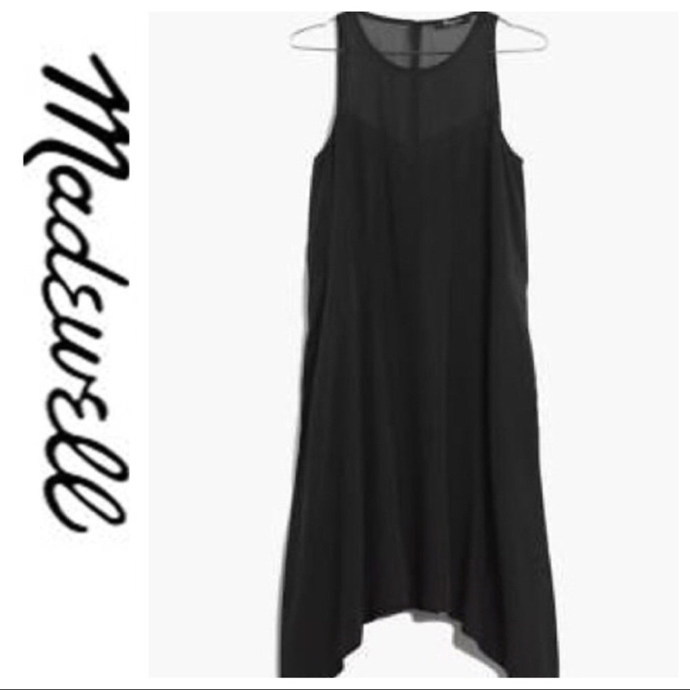 💕SALE💕 NWT Madewell Black Silk Parkwell Dress - Picture 5 of 11